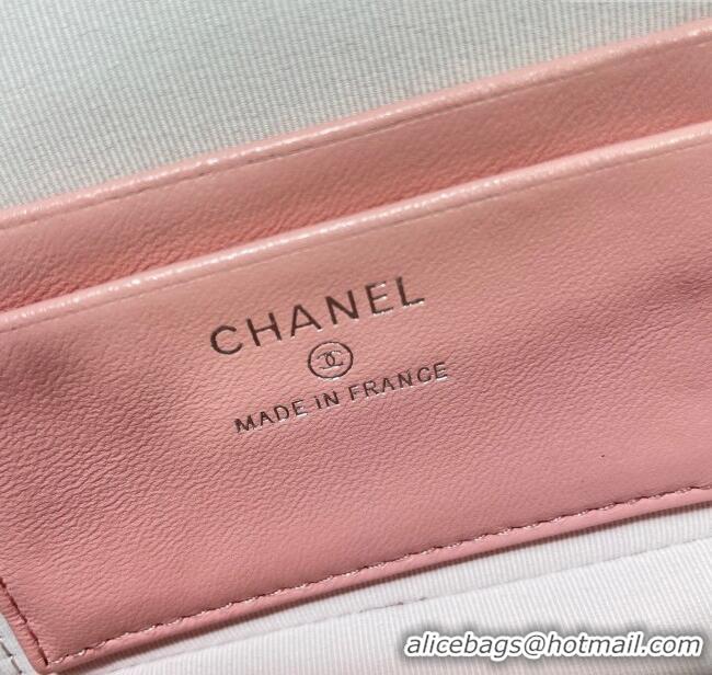 Spot Discount Chanel Shiny Grained Calfskin Vanity with Chain and Star AP4854 Light Pink 2025