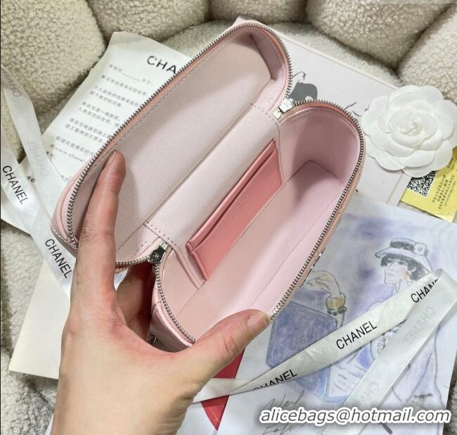 Spot Discount Chanel Shiny Grained Calfskin Vanity with Chain and Star AP4854 Light Pink 2025