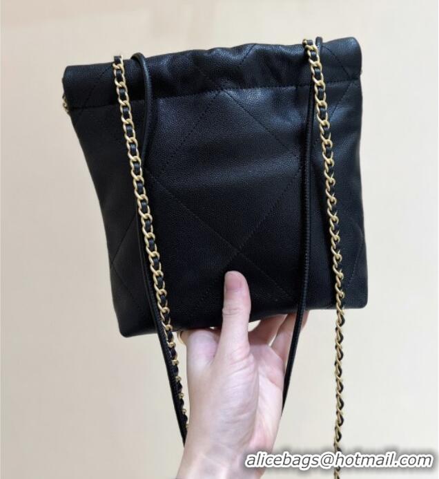 Buy Promotional Chanel 22 Mini Bag in Haas Grainy Calfskin AS3980 Black 2025 Top Quality