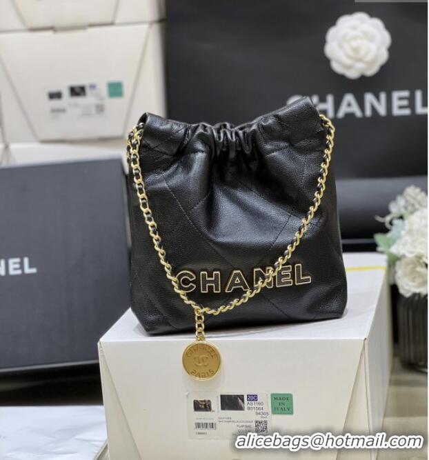 Buy Promotional Chanel 22 Mini Bag in Haas Grainy Calfskin AS3980 Black 2025 Top Quality