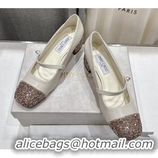 Best Price Jimmy Choo Elisa 45 Pumps in Nappa leather & Glitter White 5071917