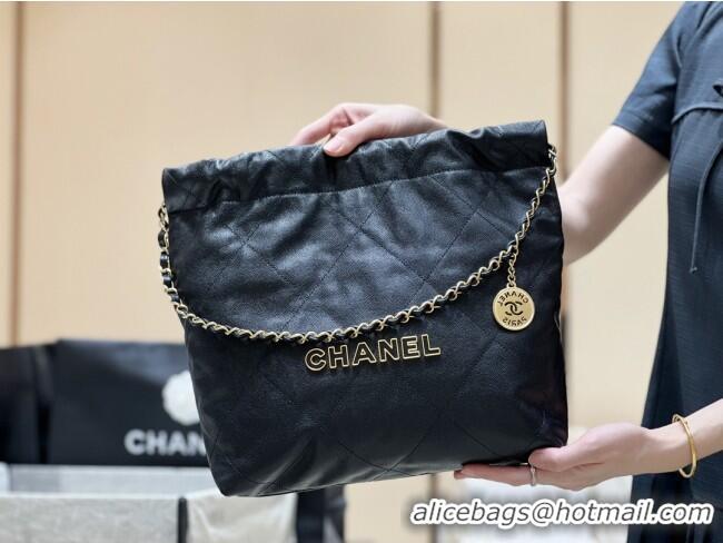 Famous Brand Chanel 22 Small Bag in Haas Grainy Calfskin AS3260 Black 2025 Top Quality