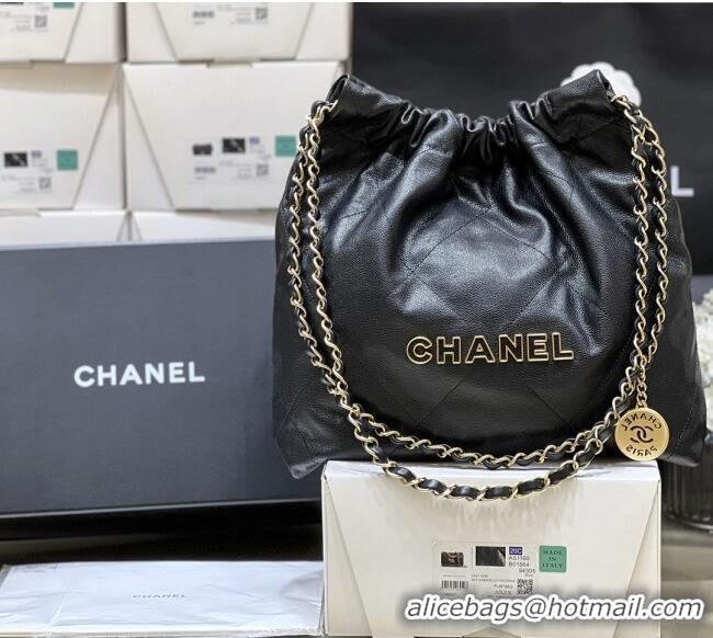Famous Brand Chanel 22 Small Bag in Haas Grainy Calfskin AS3260 Black 2025 Top Quality
