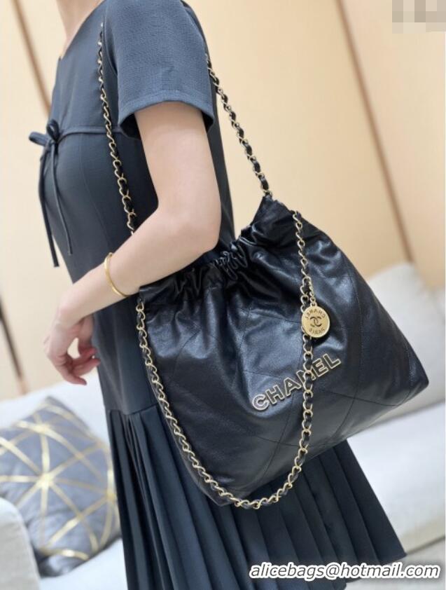 Famous Brand Chanel 22 Small Bag in Haas Grainy Calfskin AS3260 Black 2025 Top Quality