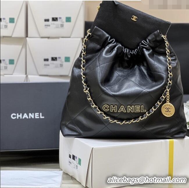 Trendy Design Chanel 22 Bag in Haas Grainy Calfskin AS3261 Black 2025 Top Quality