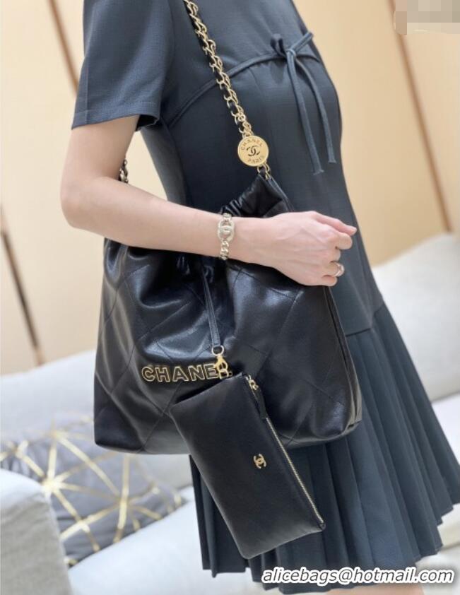 Trendy Design Chanel 22 Bag in Haas Grainy Calfskin AS3261 Black 2025 Top Quality