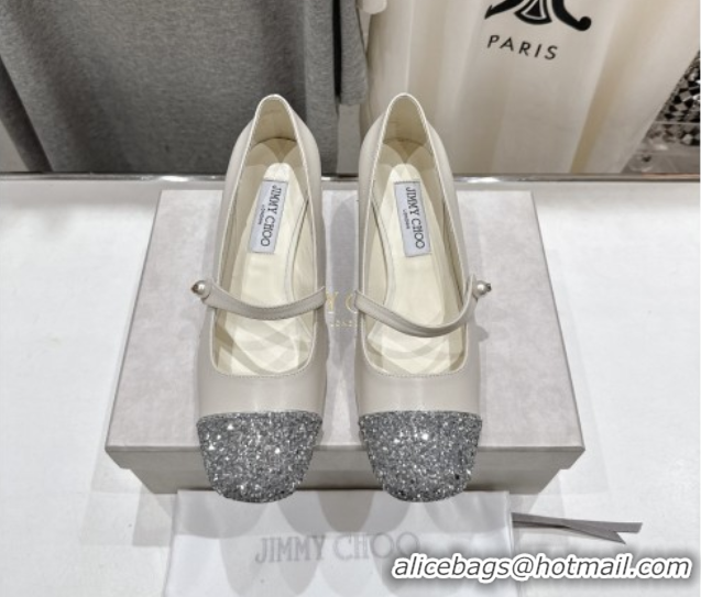 Purchase Jimmy Choo Elisa 45 Pumps in Nappa leather & Glitter White/Silver 5071919