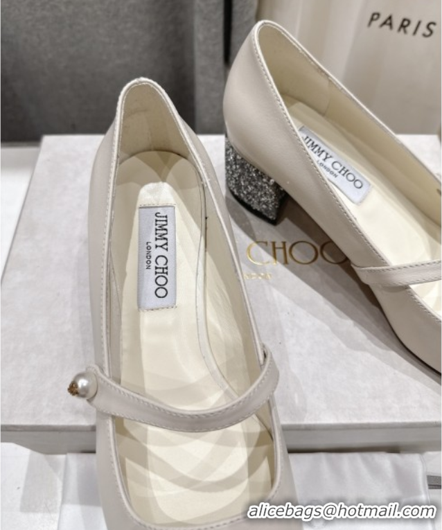 Purchase Jimmy Choo Elisa 45 Pumps in Nappa leather & Glitter White/Silver 5071919