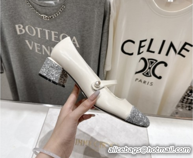Purchase Jimmy Choo Elisa 45 Pumps in Nappa leather & Glitter White/Silver 5071919