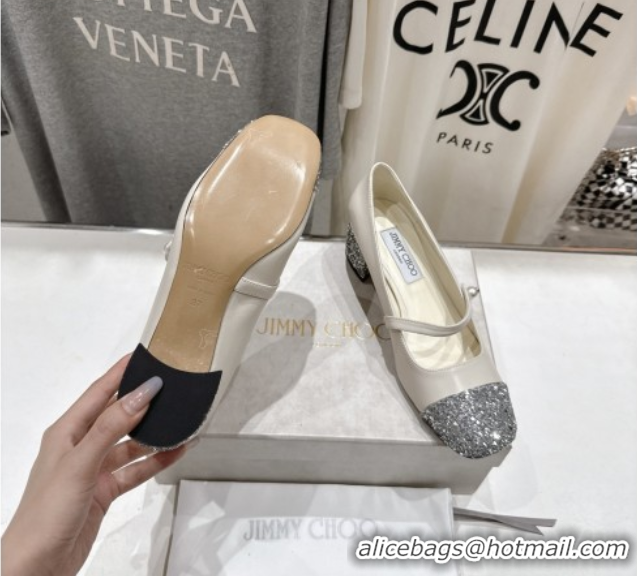Purchase Jimmy Choo Elisa 45 Pumps in Nappa leather & Glitter White/Silver 5071919