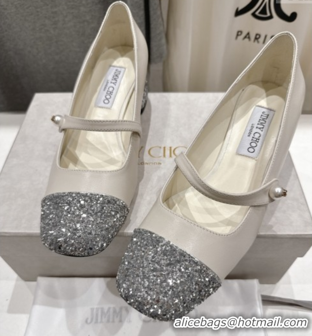 Purchase Jimmy Choo Elisa 45 Pumps in Nappa leather & Glitter White/Silver 5071919