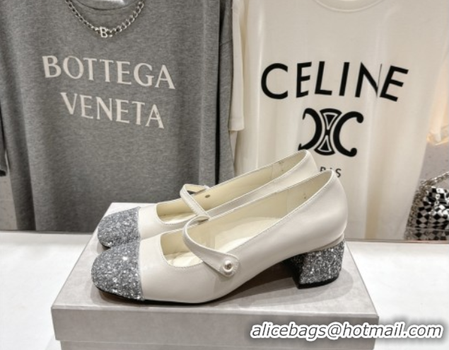 Purchase Jimmy Choo Elisa 45 Pumps in Nappa leather & Glitter White/Silver 5071919