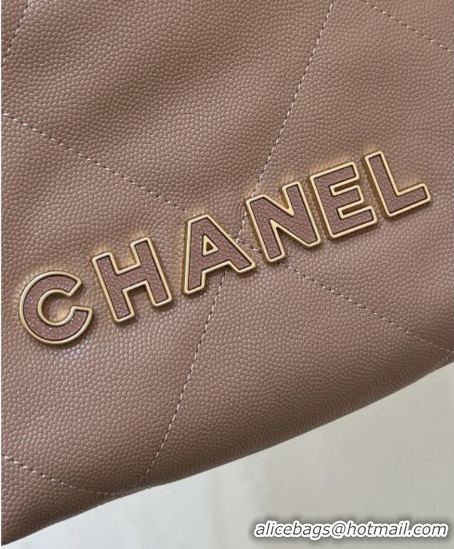 Best Price Chanel 22 Mini Bag in Haas Grainy Calfskin AS3980 Brown 2025 Top Quality