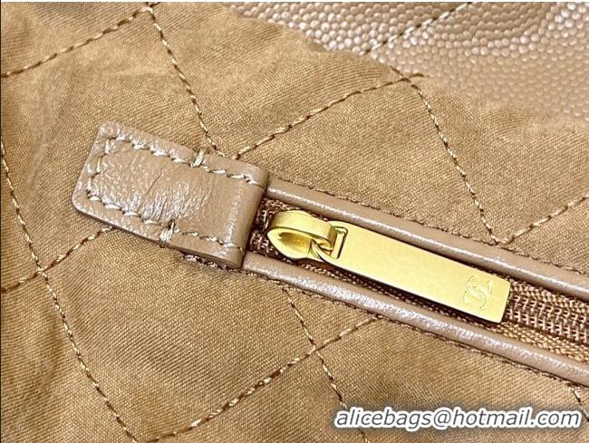 Unique Discount Chanel 22 Small Bag in Haas Grainy Calfskin AS3260 Brown 2025 Top Quality