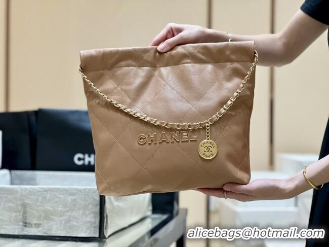 Unique Discount Chanel 22 Small Bag in Haas Grainy Calfskin AS3260 Brown 2025 Top Quality