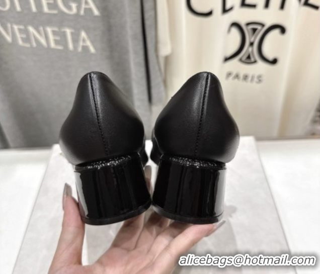 Grade Quality Jimmy Choo Elisa 45 Pumps in Nappa leather & Patent Leather Black 5071920