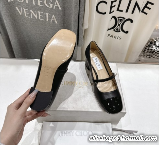 Grade Quality Jimmy Choo Elisa 45 Pumps in Nappa leather & Patent Leather Black 5071920