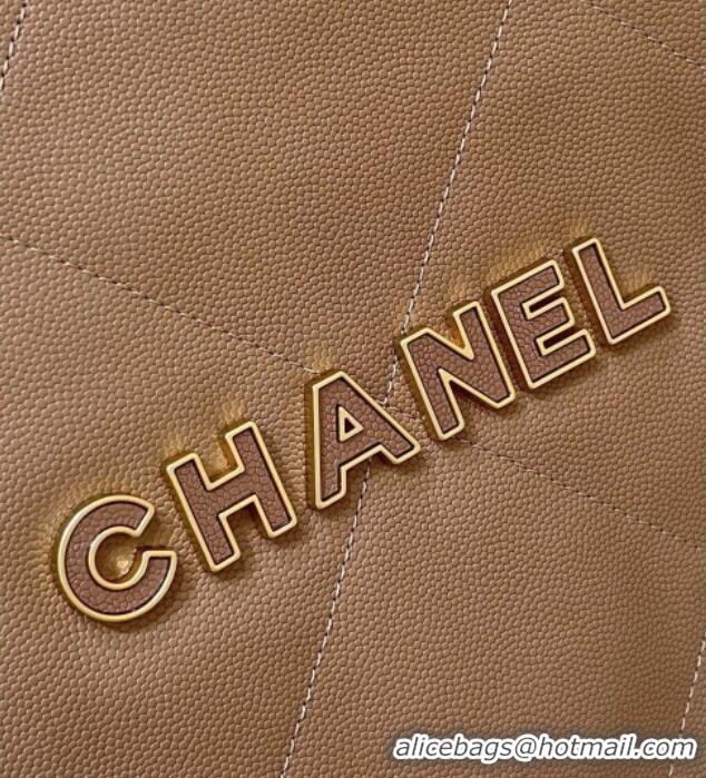 Buy Fashionable Chanel 22 Bag in Haas Grainy Calfskin AS3261 Brown 2025 Top Quality