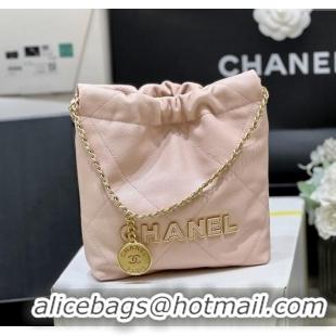 Trendy Design Chanel 22 Mini Bag in Haas Grainy Calfskin AS3980 Pink 2025 Top Quality