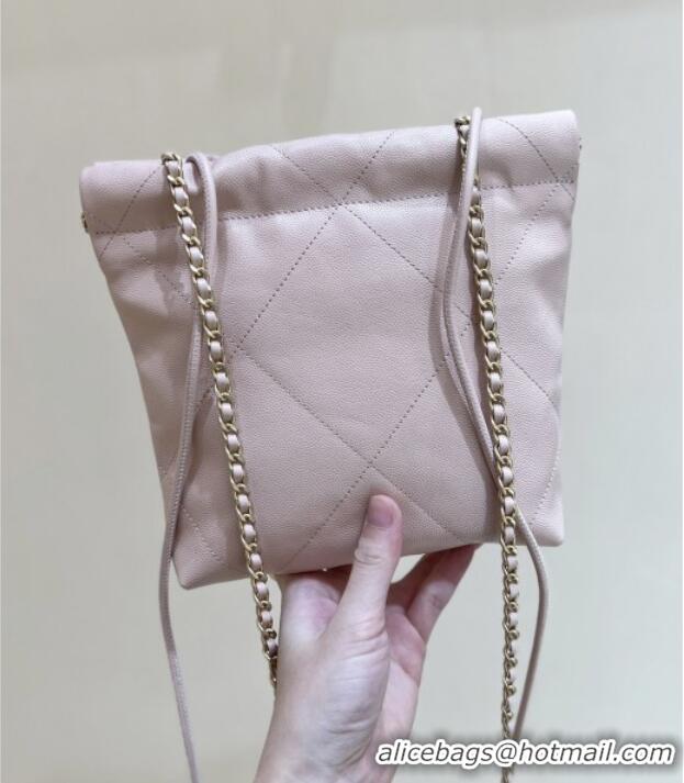 Trendy Design Chanel 22 Mini Bag in Haas Grainy Calfskin AS3980 Pink 2025 Top Quality
