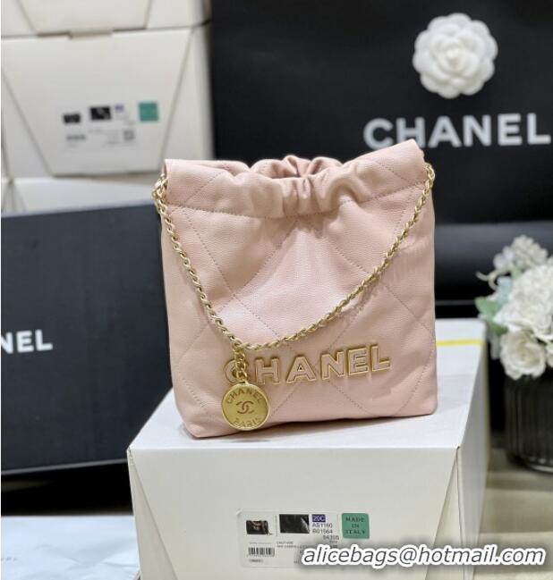 Trendy Design Chanel 22 Mini Bag in Haas Grainy Calfskin AS3980 Pink 2025 Top Quality