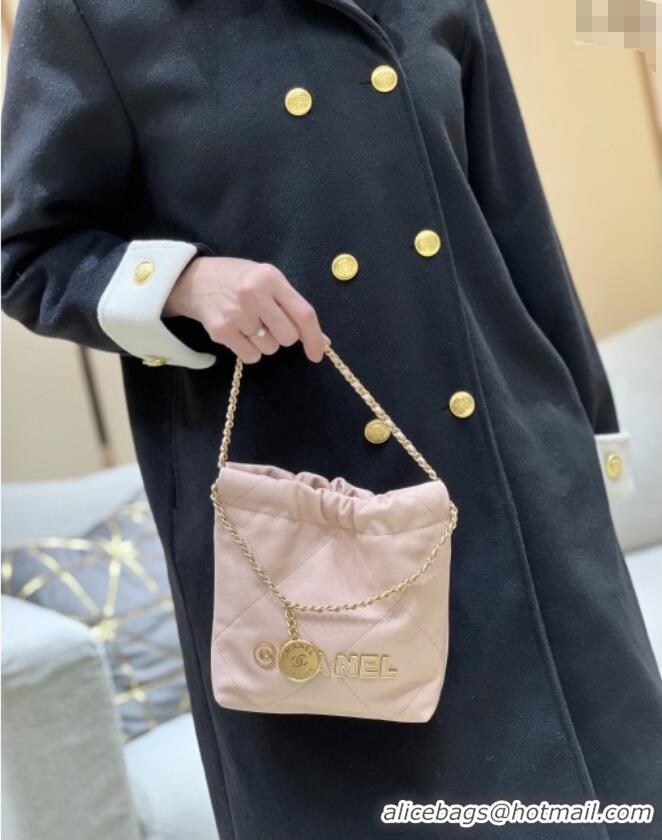 Trendy Design Chanel 22 Mini Bag in Haas Grainy Calfskin AS3980 Pink 2025 Top Quality