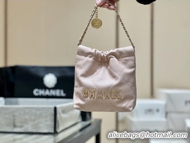 Trendy Design Chanel 22 Mini Bag in Haas Grainy Calfskin AS3980 Pink 2025 Top Quality
