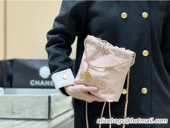 Trendy Design Chanel 22 Mini Bag in Haas Grainy Calfskin AS3980 Pink 2025 Top Quality