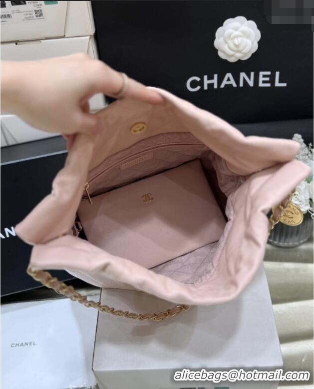 Buy Discount Chanel 22 Small Bag in Haas Grainy Calfskin AS3260 Pink 2025 Top Quality