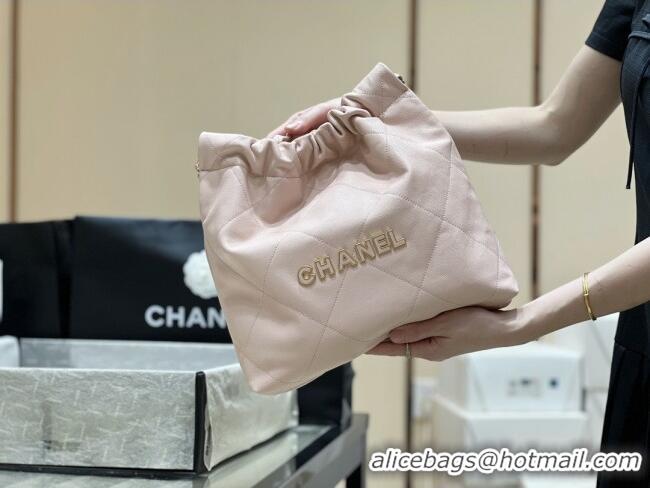 Buy Discount Chanel 22 Small Bag in Haas Grainy Calfskin AS3260 Pink 2025 Top Quality