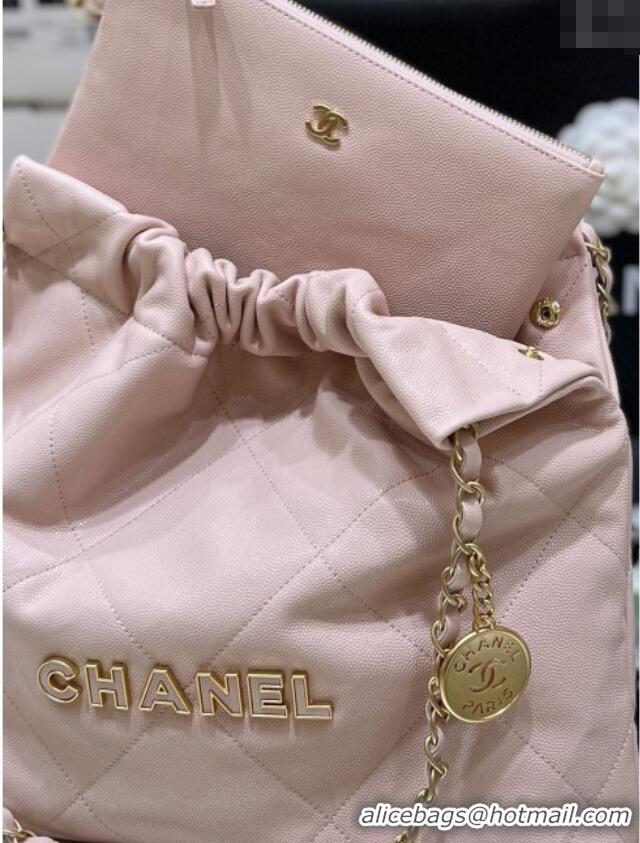 Buy Discount Chanel 22 Small Bag in Haas Grainy Calfskin AS3260 Pink 2025 Top Quality