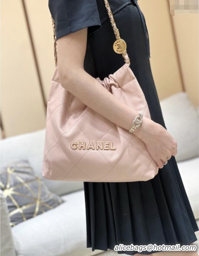 Buy Discount Chanel 22 Small Bag in Haas Grainy Calfskin AS3260 Pink 2025 Top Quality