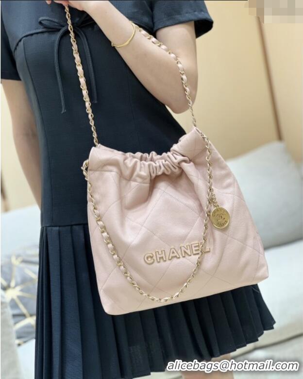 Buy Discount Chanel 22 Small Bag in Haas Grainy Calfskin AS3260 Pink 2025 Top Quality