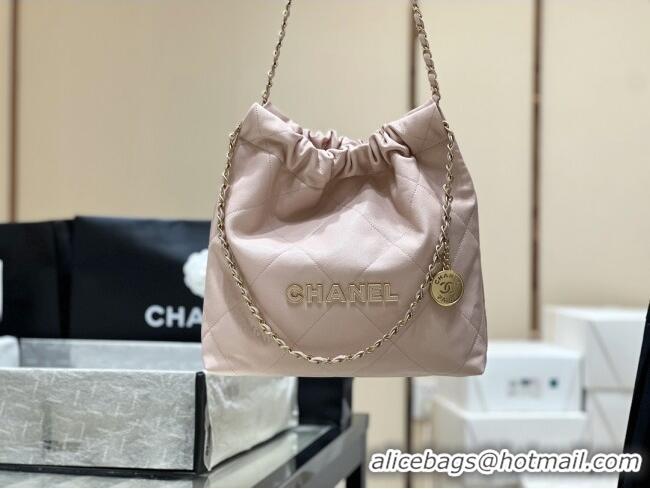 Buy Discount Chanel 22 Small Bag in Haas Grainy Calfskin AS3260 Pink 2025 Top Quality