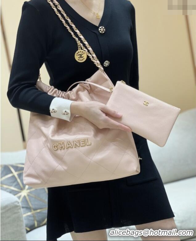Market Sells Chanel 22 Bag in Haas Grainy Calfskin AS3261 Pink 2025 Top Quality
