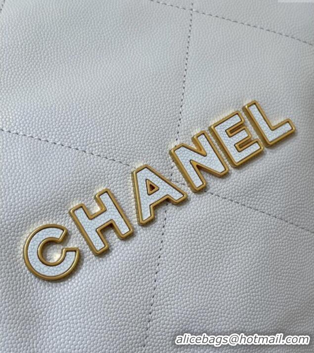 Luxury Classic Chanel 22 Small Bag in Haas Grainy Calfskin AS3260 Light Blue 2025 Top Quality