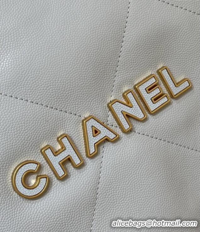 Spot Bulk Chanel 22 Bag in Haas Grainy Calfskin AS3261 Light Blue 2025 Top Quality