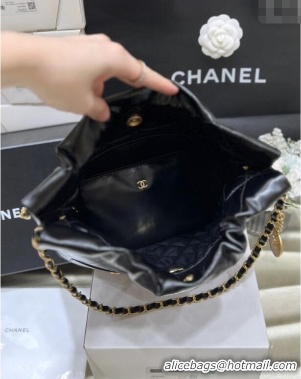 Discount Chanel 22 Small Bag with Pockets in Shiny Calfskin AS3260 Black 2025 Top Quality