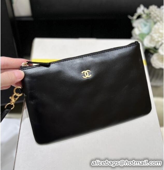 Discount Chanel 22 Small Bag with Pockets in Shiny Calfskin AS3260 Black 2025 Top Quality