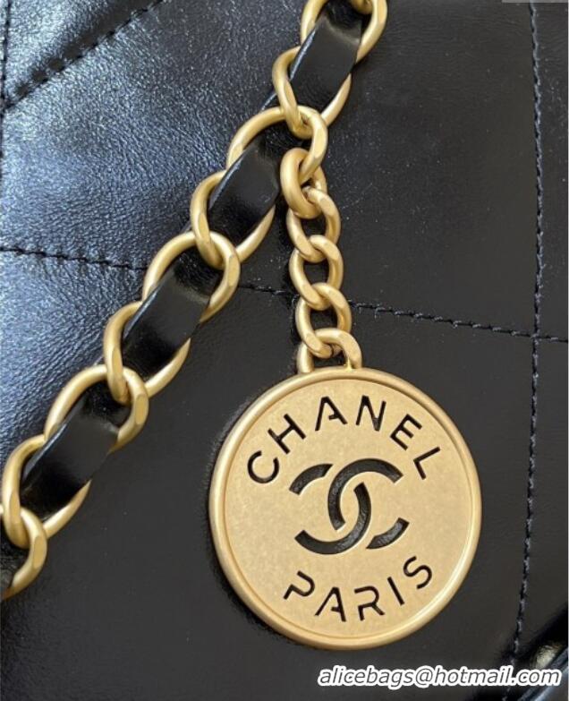 Discount Chanel 22 Small Bag with Pockets in Shiny Calfskin AS3260 Black 2025 Top Quality