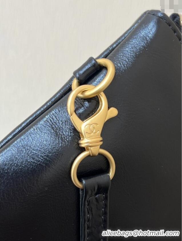 Discount Chanel 22 Small Bag with Pockets in Shiny Calfskin AS3260 Black 2025 Top Quality