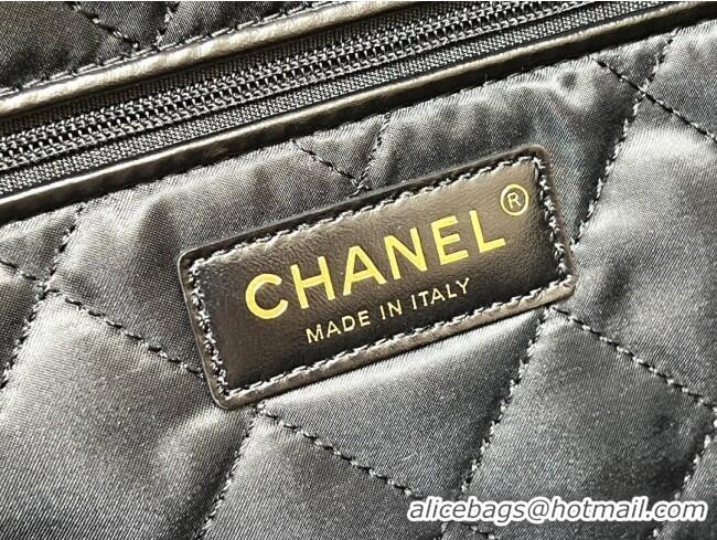 Discount Chanel 22 Small Bag with Pockets in Shiny Calfskin AS3260 Black 2025 Top Quality