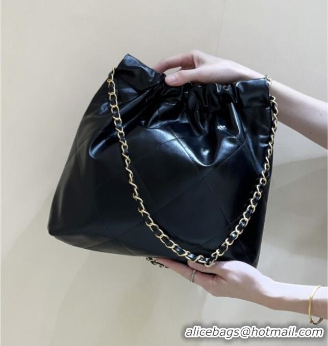 Discount Chanel 22 Small Bag with Pockets in Shiny Calfskin AS3260 Black 2025 Top Quality