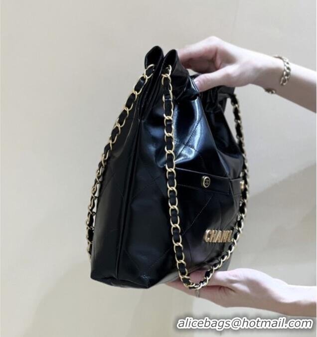 Discount Chanel 22 Small Bag with Pockets in Shiny Calfskin AS3260 Black 2025 Top Quality