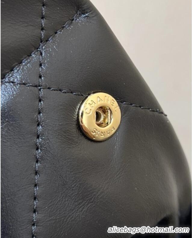 Discount Chanel 22 Small Bag with Pockets in Shiny Calfskin AS3260 Black 2025 Top Quality