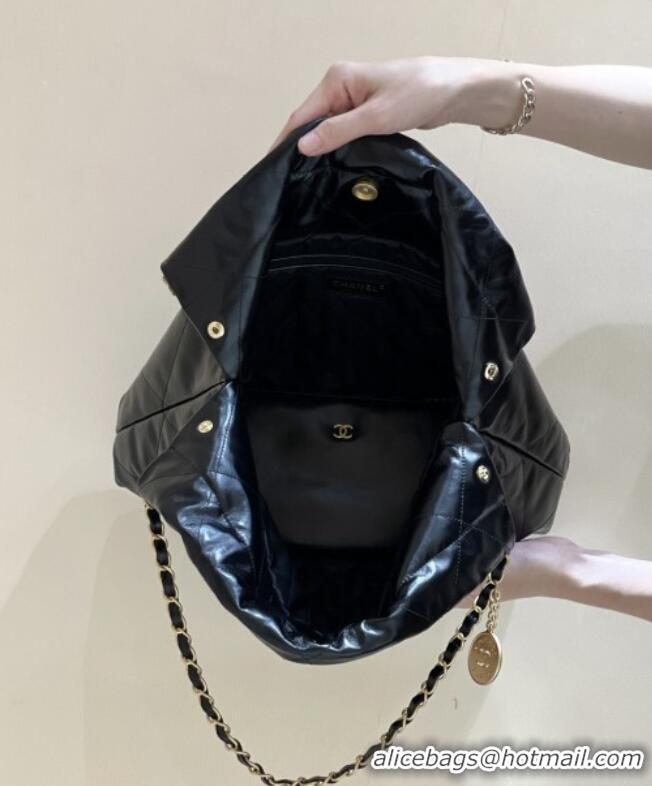 Best Price Chanel 22 Bag with Pockets in Shiny Calfskin AS3261 Black 2025 Top Quality