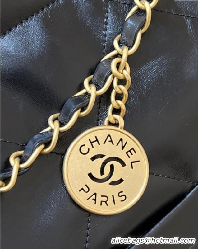 Best Price Chanel 22 Bag with Pockets in Shiny Calfskin AS3261 Black 2025 Top Quality