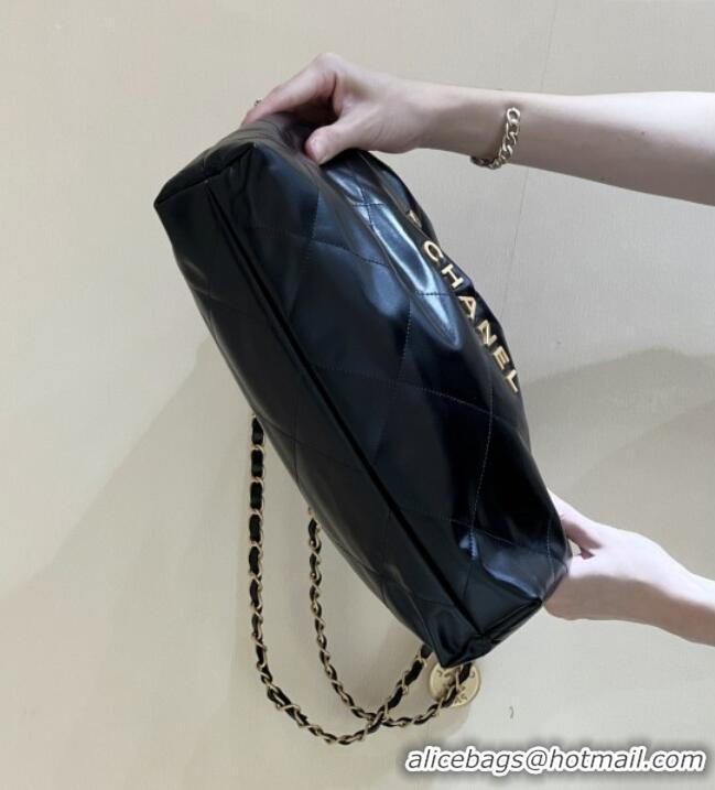 Best Price Chanel 22 Bag with Pockets in Shiny Calfskin AS3261 Black 2025 Top Quality