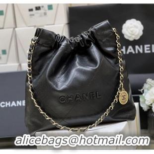 Well Crafted Chanel 22 Small Bag in Grainy Calfskin AS3260 Black/Gold 2025 Top Quality