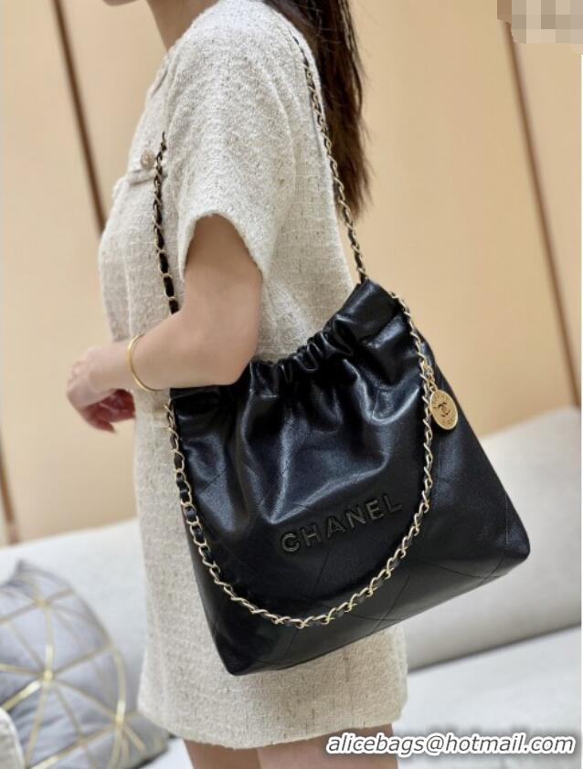 Well Crafted Chanel 22 Small Bag in Grainy Calfskin AS3260 Black/Gold 2025 Top Quality